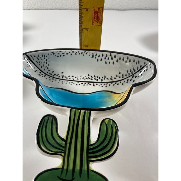 Ceramic Cactus Chip Salsa Appetizer Dip Bowls Clay art Lot‎ of 3 - Picture 6 of 7